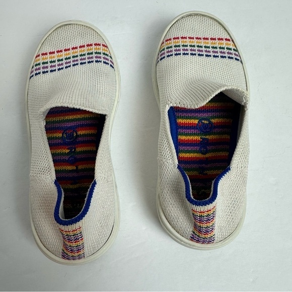 Rothy's The Kid White Rainbow Knit Slip On Sneaker Unisex Toddler Size 11 Shoes - Picture 8 of 10